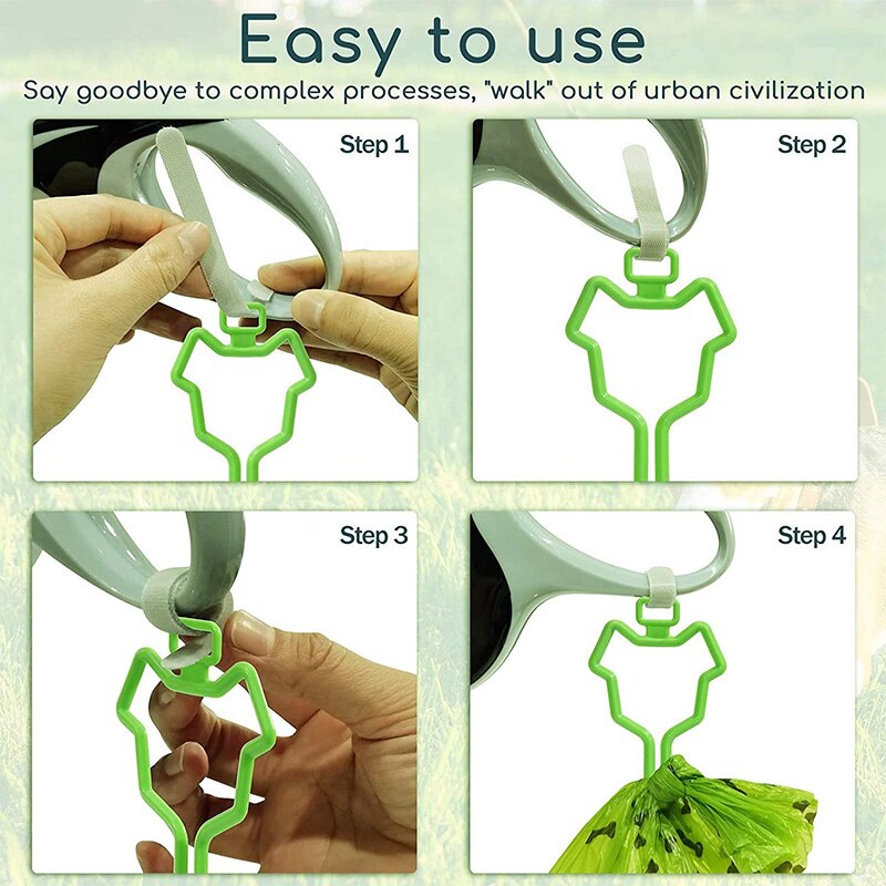 Dog Poop Bag Hands-Free Holder Pet Waste Bag Carrier Dog Leash Dispenser Handle Fits for Any Dog Leash Pet Accessories