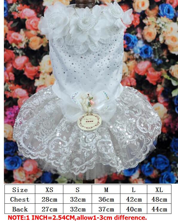 Vestido de boda de lujo para perros y gatos, falda para cachorros, tutú para mascotas, suministros para disfraces de novia, varias princesas, XS a 4XL: Style 3 / S