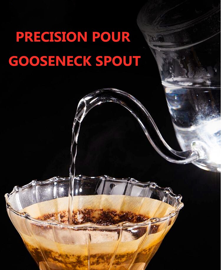 20oz/600ml Thick Glass Tea Coffee Kettle Teapot,Gooseneck Thin Spout for Pour Over Coffee Pot,Teabloom Stovetop &amp; Microwave Safe