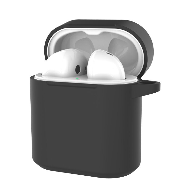 Pokrywa silikonowa etui na słuchawki do Huawei Honor FlyPods Fly Pods Pro futerały ochronne do Freebuds 2 Pro karabińczyk metalowy haczyk: Black