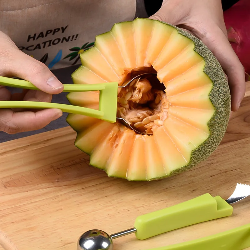 Colheres de melão ferramenta de corte de frutas fatias de faca de melancia diferentes utensílios de cozinha inovadores acessórios coisas úteis para casa