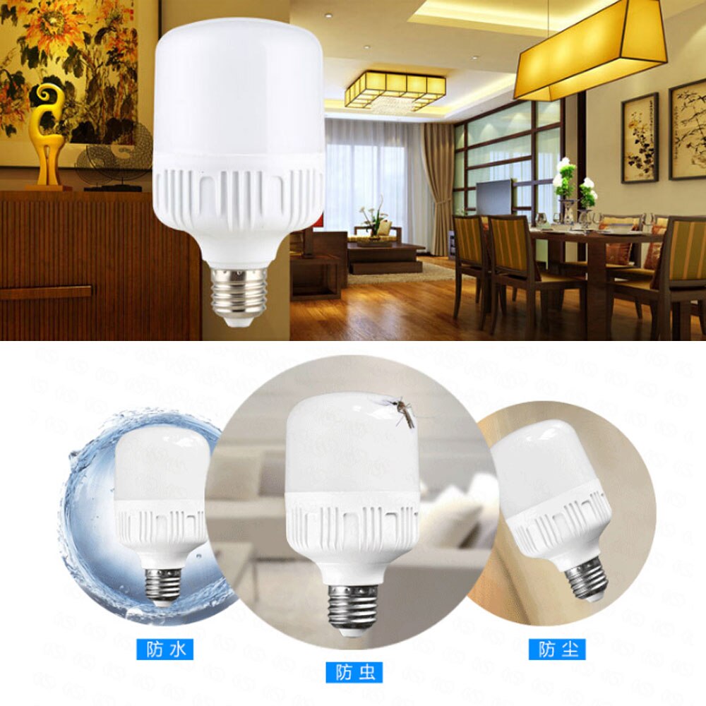 Vintagelll Energy Saving LED Bulb E27 Light Lamp 5/10/15/20/30/40W Cool White