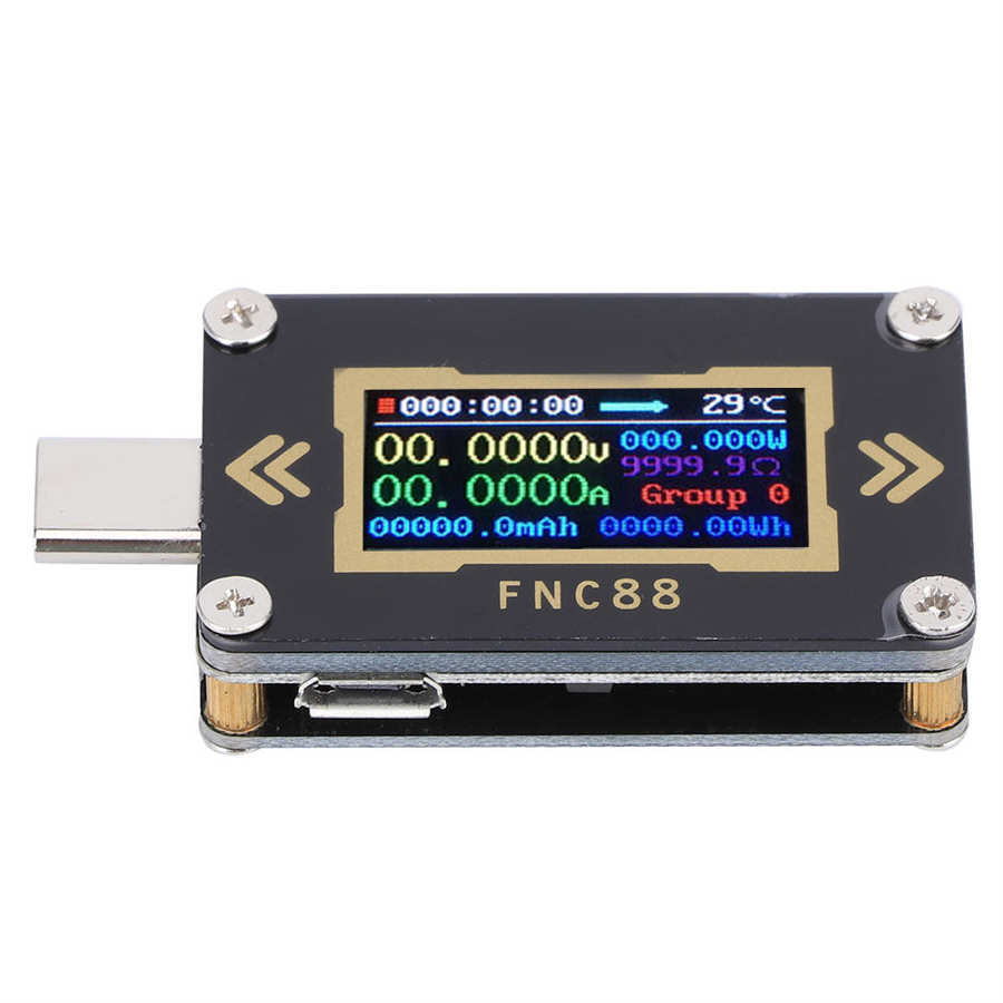 Fnc 88 usb tester usb tester farveskærm pd hurtig opladning multifunktionel strømspændingsdetektering fnc 88 usb opladning tester