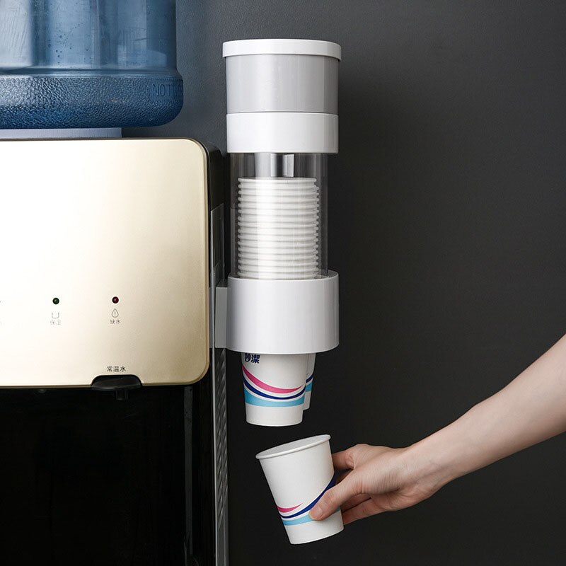 Wall Mounted Cup Holder Disposable Cup Dispenser Paper Cup Holder Plastic Cups Contanier for Shop Restaurant Hotel Storage Rack