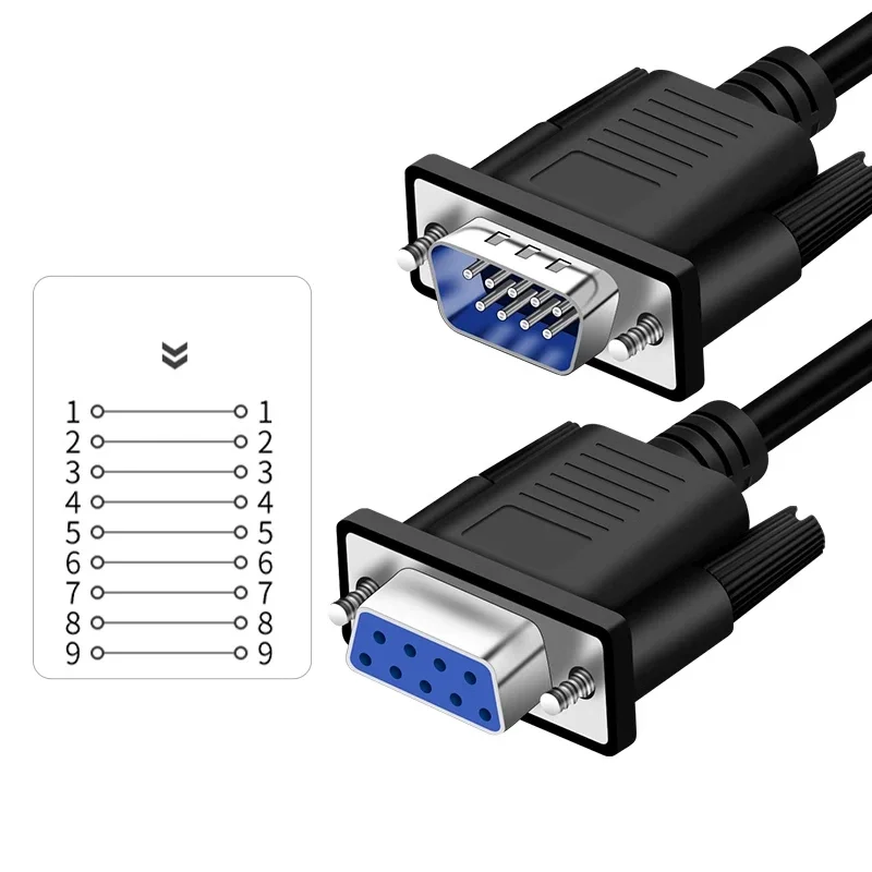 DB9 9Pin série RS232 câble d'extension connecteurs de Port de données femelle pur cuivre nickelé 9Pin COM rallonge 30AWG: Marron / 4P
