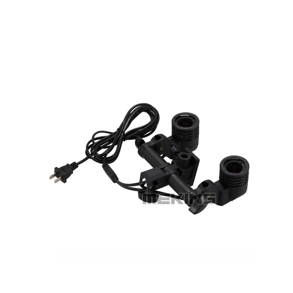 Dubbele kop fotografie studiolamp fitting fotoverlichting  e27 fitting lamphouder flitser paraplu beugel