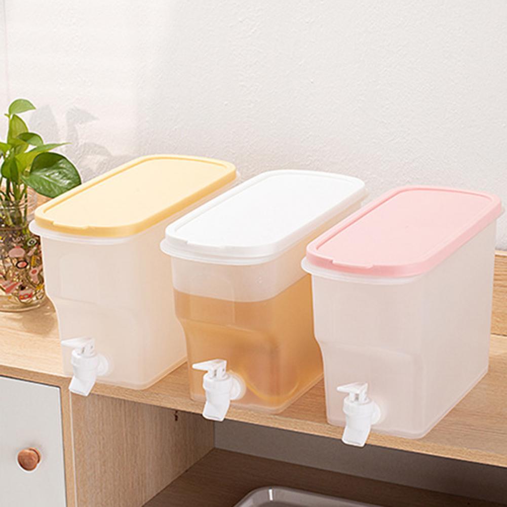 3.8L Water Pot Detachable Dust-proof Plastic Large Capacity Translucent Juice Dispenser Kitchen Supplies