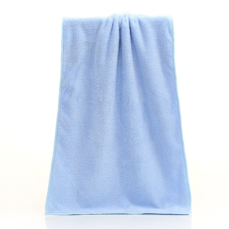 Coral Velvet Face Towel Solid Color Quick-drying Soft Absorbent Microfiber Bath Towel Comfort Household Bathroom Towel: Blue