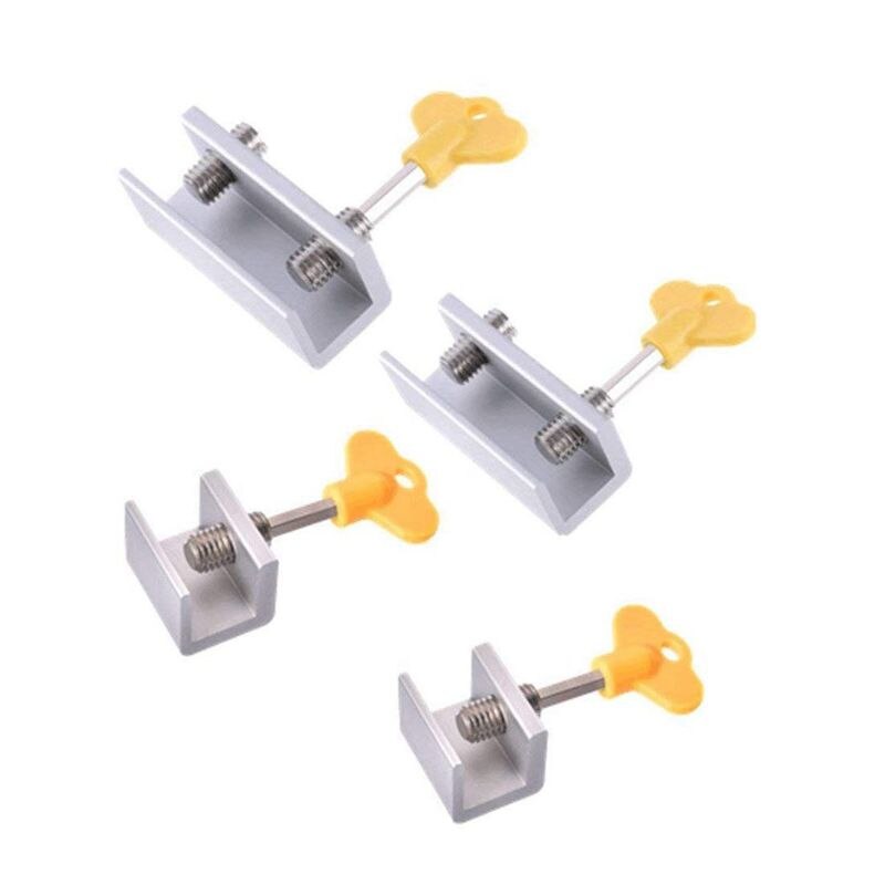 4 stuks Verstelbare Schuifraam Sloten Stop Aluminium Deur Frame Security Lock