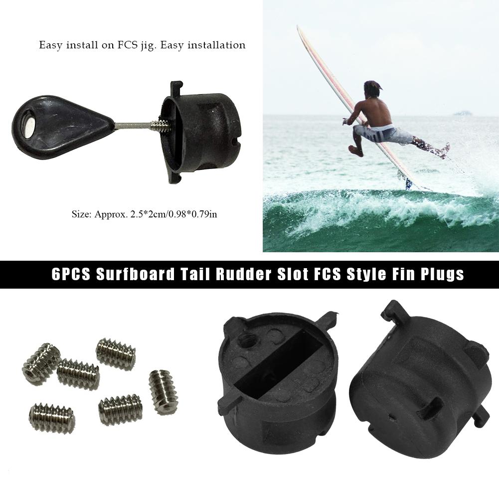 6Pcs Surfplank Staart Roer Slot Fcs Stijl Fin Stekkers G5 Leash Stekkers Doos Met Schroeven Key Wrench