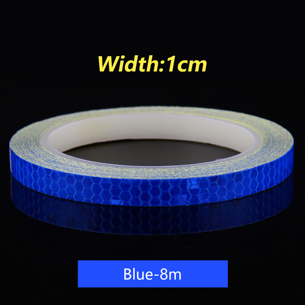 1cm*8m Bike Reflective Stickers Safety Warning Conspicuity Tape Film Sticker Strip Bicycle MTB Riding Cycling Accessories: Blue