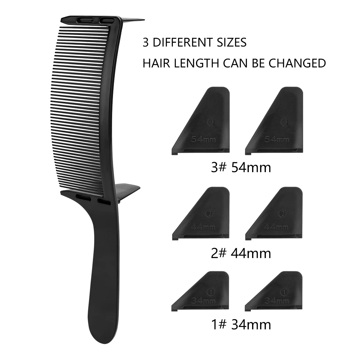 Der Friseur schneidet Haare mit einem gebogenen Kamm und einem flachen Haarschnitt, einem gebogenen Positionierungskamm und einem Styling-Werkzeug, speziell für Echthaarperücken