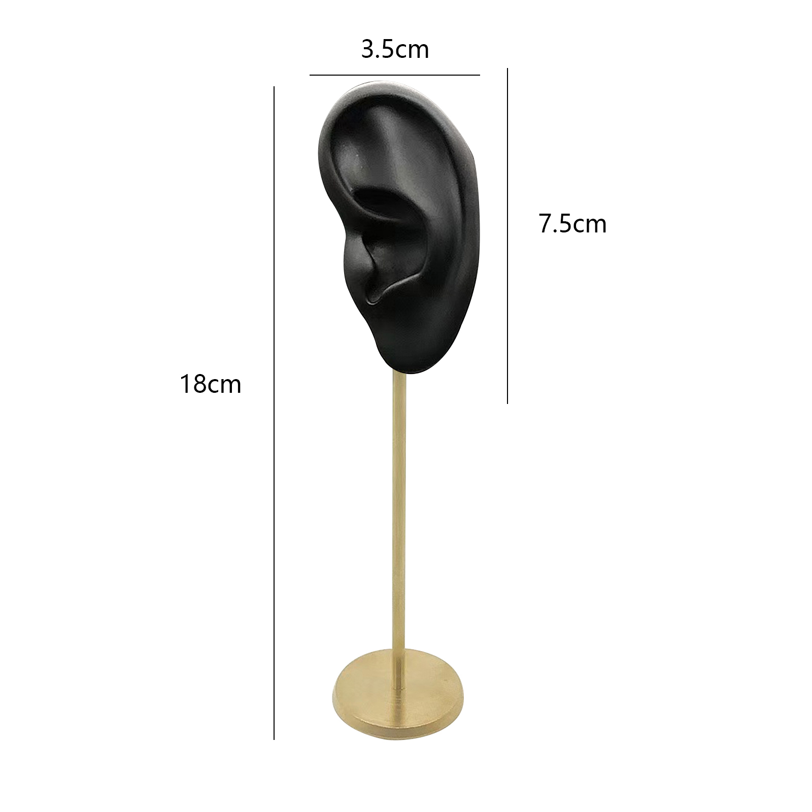 Soportes de exhibición duraderos para pendientes, modelo de oreja humana, soporte para perno prisionero, Base redonda de silicona suave, soporte para maniquí de cumpleaños, organizador de pendientes: Rojo rosado