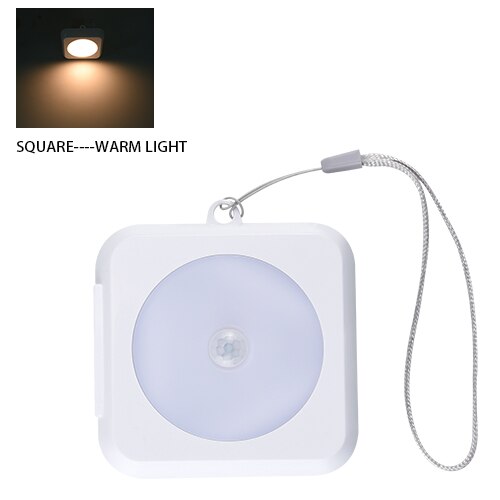 Eeetoo bevegelsessensor nattlys for barn skap trapp lys pir infrarød led sensor vegg nattlampe nød nattlys: Firkantet varm hvit