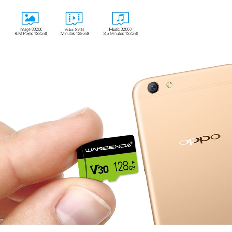 Wansenda Tf Card 8Gb 16Gb 32Gb 64Gb 128Gb Geheugenkaart Mini Card Voor smartphone Tablet Camera Gratis Sd-Adapter