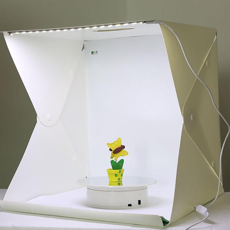 2 LED Folding Lightbox 40*40 Portable Photography Photo Studio Softbox Brightness Light Box For DSLR Camera Tabletop Shooting