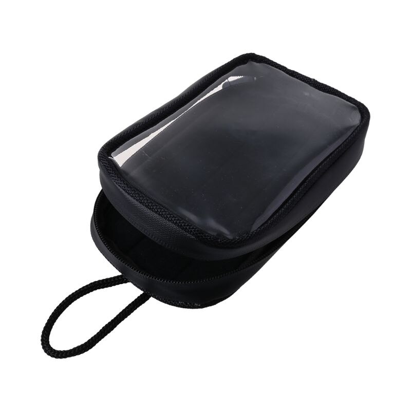 Zwarte motortassen magnetische benzinetank transparant voor mobiele telefoonhoesje voor motorhouder montage universeel