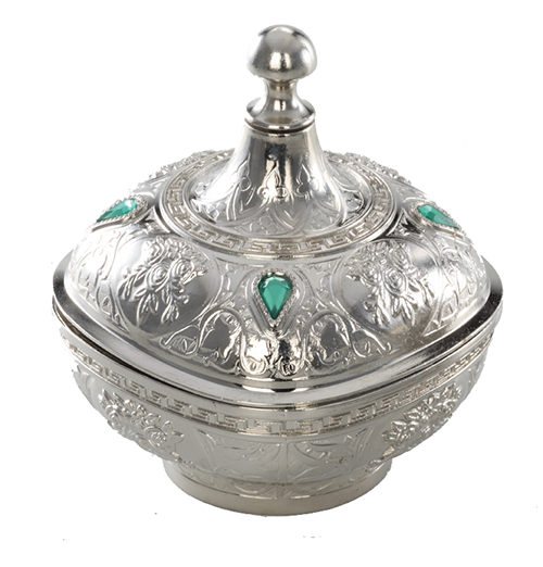 Sugar Bowl with Spoon 5 Different Colors Presentation For Sugar Presentation Silver Plated 135: Green