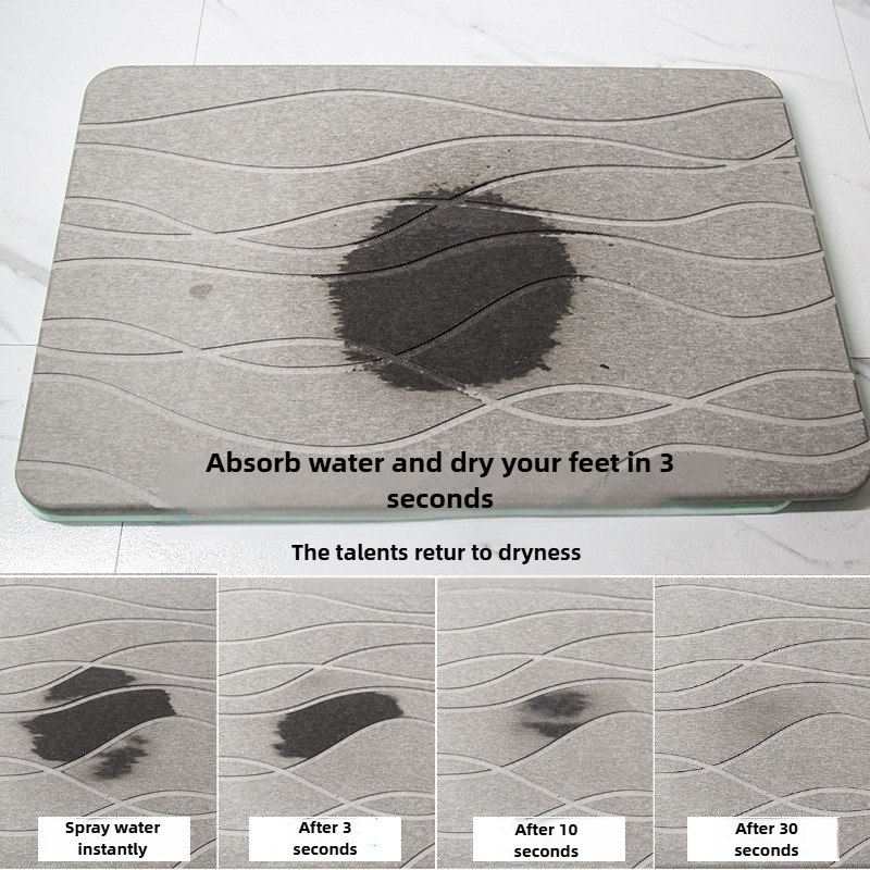 Alfombra de baño de piedra de diatomita para interiores, estera suave de barro de diatomita, absorción de agua, estera de ducha de piedra de diatomita de secado rápido, alfombras de entrada