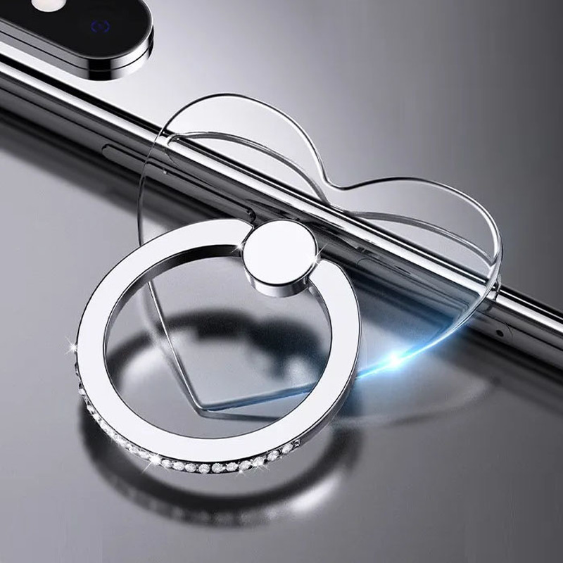 Transparante Vinger Ring Houder Diamond Ring Phone Stand Houder Voor Gsm Vinger Grip Draaibaar Telefoon Ondersteuning Mount Accessoire