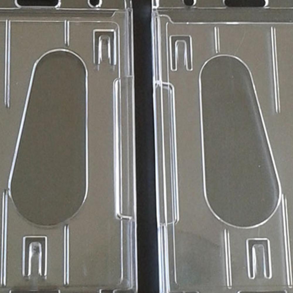 10x6cm Plastic Transparent Vertical Hard Double Side Business ID Card Holder