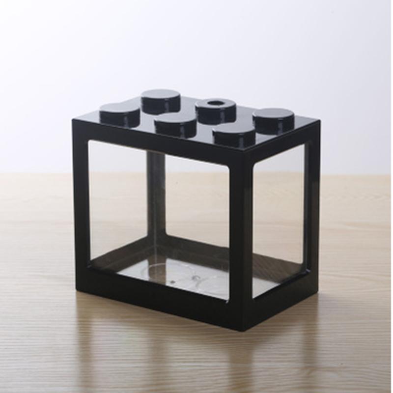 doprowadziło akwarium mini złota Rybka Betta ryba czołg twórczy ekologiczny cylinder gad wiersz cylinder ryba gabinet pulpit Dom dekoracja: czarny