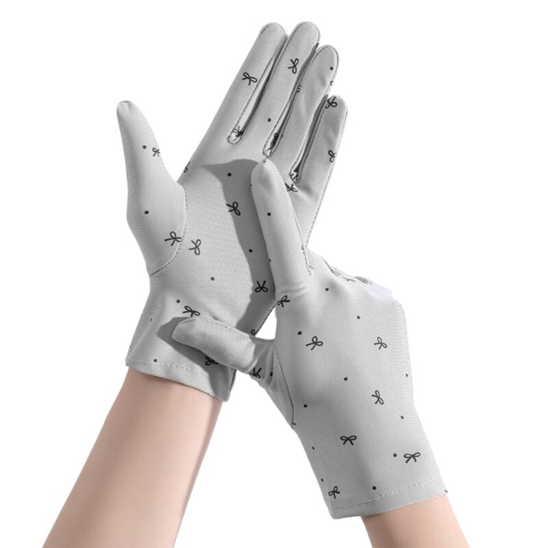 1 Pair Sunscreen Gloves Female Women's Short Spring Summer Cyclist Mittens Breathable Elastic Sun Protection Gloves: B-3