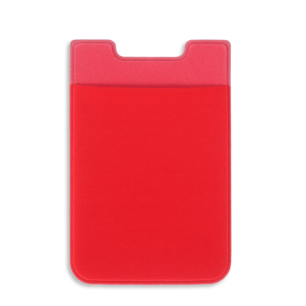 1PC Elastic Mobile Phone Wallet Case Stick On Credit ID Card Holder Pocket Self-Adhesive Sticker Card Sleeves: Red