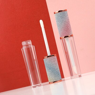 Tube vide pour Gloss à lèvres 6ml avec capuchon rose pailleté, bouteille en plastique pour Gloss à lèvres, flacon d'échantillon, conteneur de cosmétiques, outil de maquillage de beauté 1 pièce: colorful