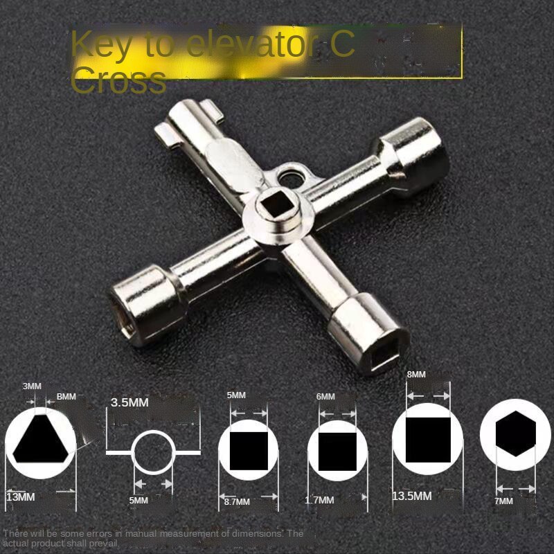 Multi-Function Triangle Lock Key Elevator Key Triangle Opposite Four Corners Square Round Hole Train Door Electric Box Valve