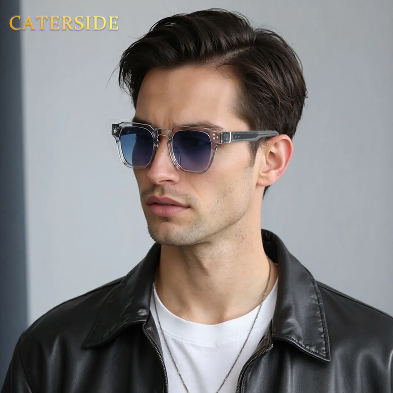 Caterside clássico quadrado óculos de sol masculino núcleo inserção templo marca luxo óculos de sol feminino viagem praia festa festival presentes