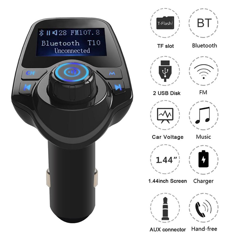 Universele T11 5V 2.1A, auto Lcd Bluetooth MP3 Speler Handsfree Dual Usb Oplader Voor Xiaomi Samsung Iphone 11 Pro Max