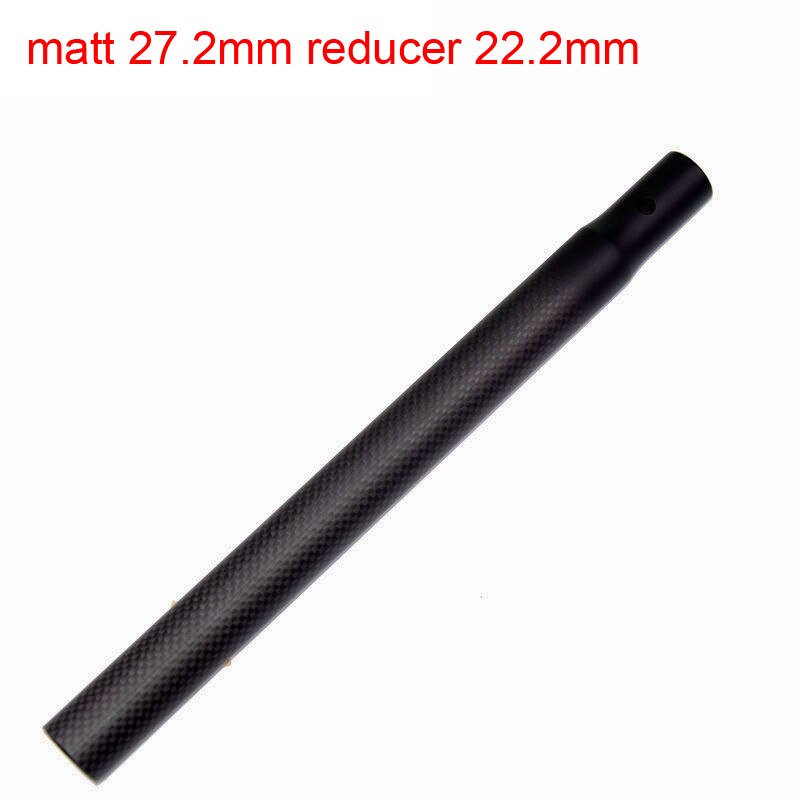 Slide bil scooter push balance cykel glans mat 3k fuld kulfiber cykel sadelpind reducer rør 25.4/27.2*22.2mm gratis skib: Mat 27.2 med 22.2