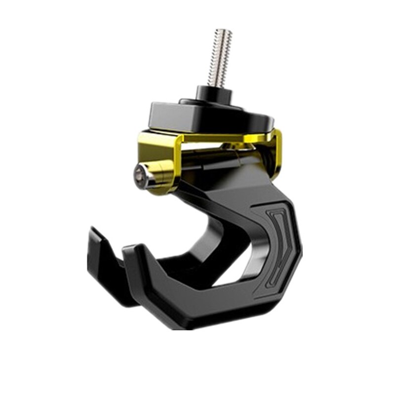 Casco de equipaje de motocicleta de aleación de aluminio, doble gancho de montaje, soporte para casco de motocicleta, bolsa, gancho de botella para accesorios de motocicleta: Gold