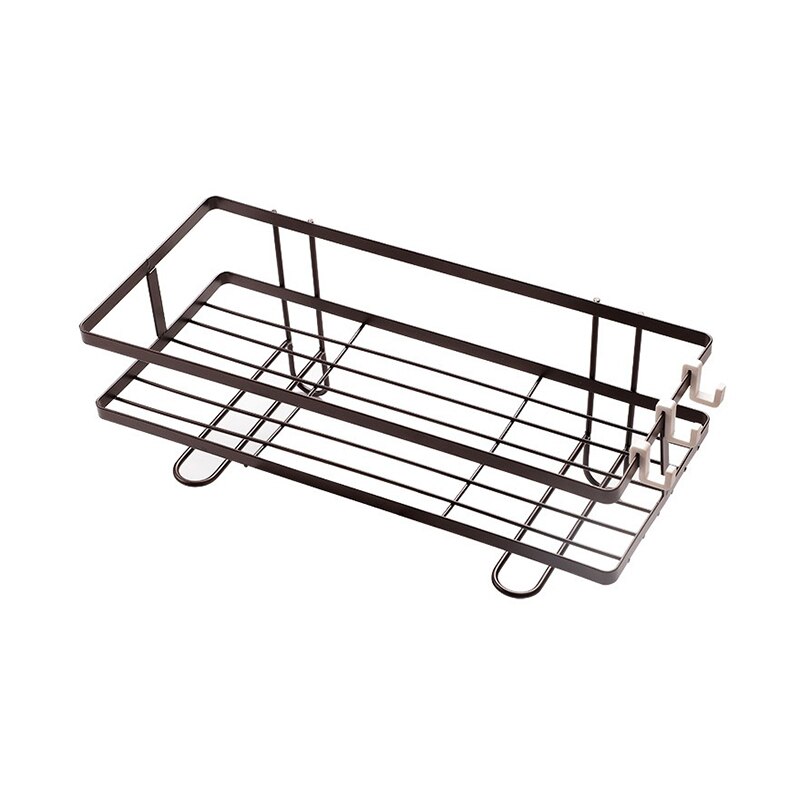 Bathroom Shelf Above Toilet Water Tank Reusable Heavy Duty Kitchen Bathroom Toliet Shelf Iron Storage Rack Hook Organizer Home: Coffee black