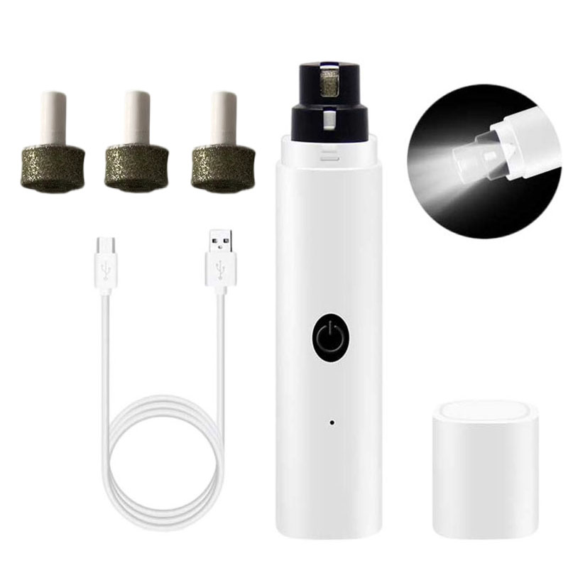 Dog Nail Grinder for Small Large Dogs Nail Clippers LED Light Pet Cat Paws Nail Cutter USB Rechargeable Pet Grooming Supplies: Red