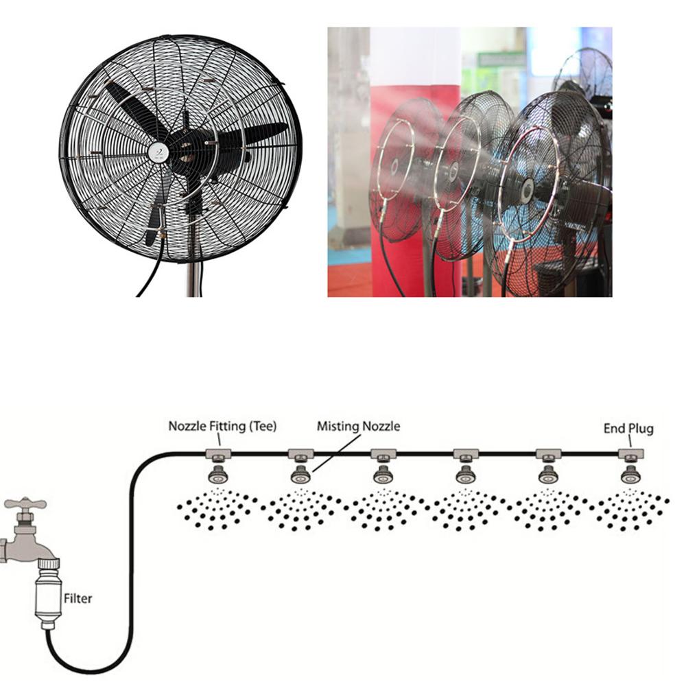 M203 Outdoor Cooling Misting System Misting fan rings with Brass Nozzle for Sports Misting, Dust Suppression