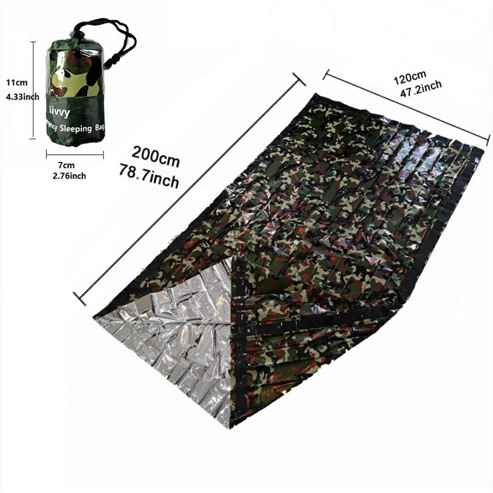 Waterdichte Camouflage Outdoor Nood Slaapzak Camping Trip Wandelen Ultra Licht Draagbare Camping Slaapzak