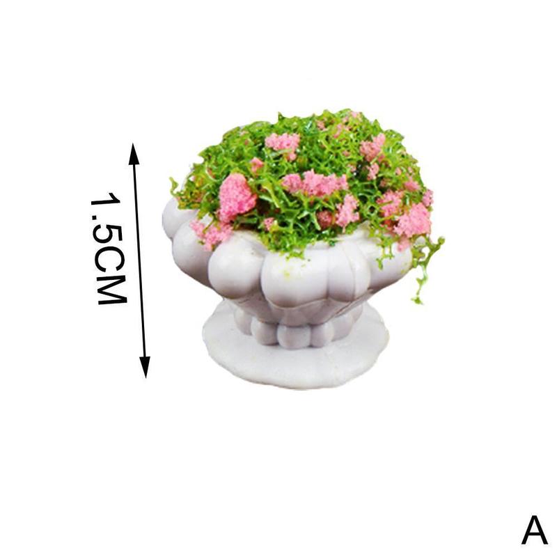 1:12 casa delle bambole casa delle bambole Mini pianta modello fiore finito vaso da fiori paesaggio vaso da fiori all'aperto piante verdi: A