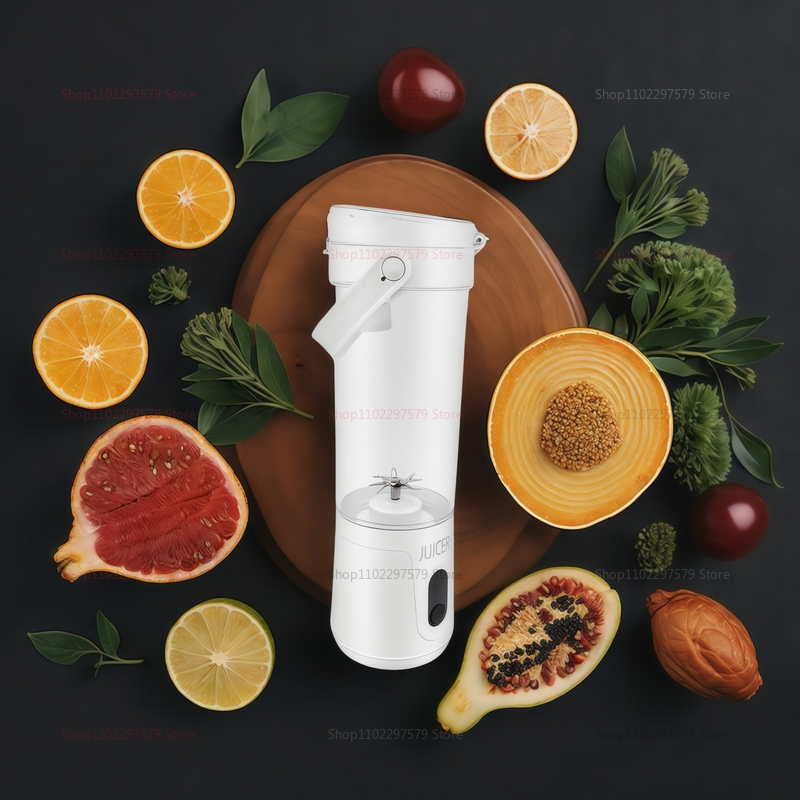 Portable Blender 600ML Household/outdoor Electric Juicer Rechargeable USB Smoothie Maker Personal Fruit Mixer for Fresh Fruit