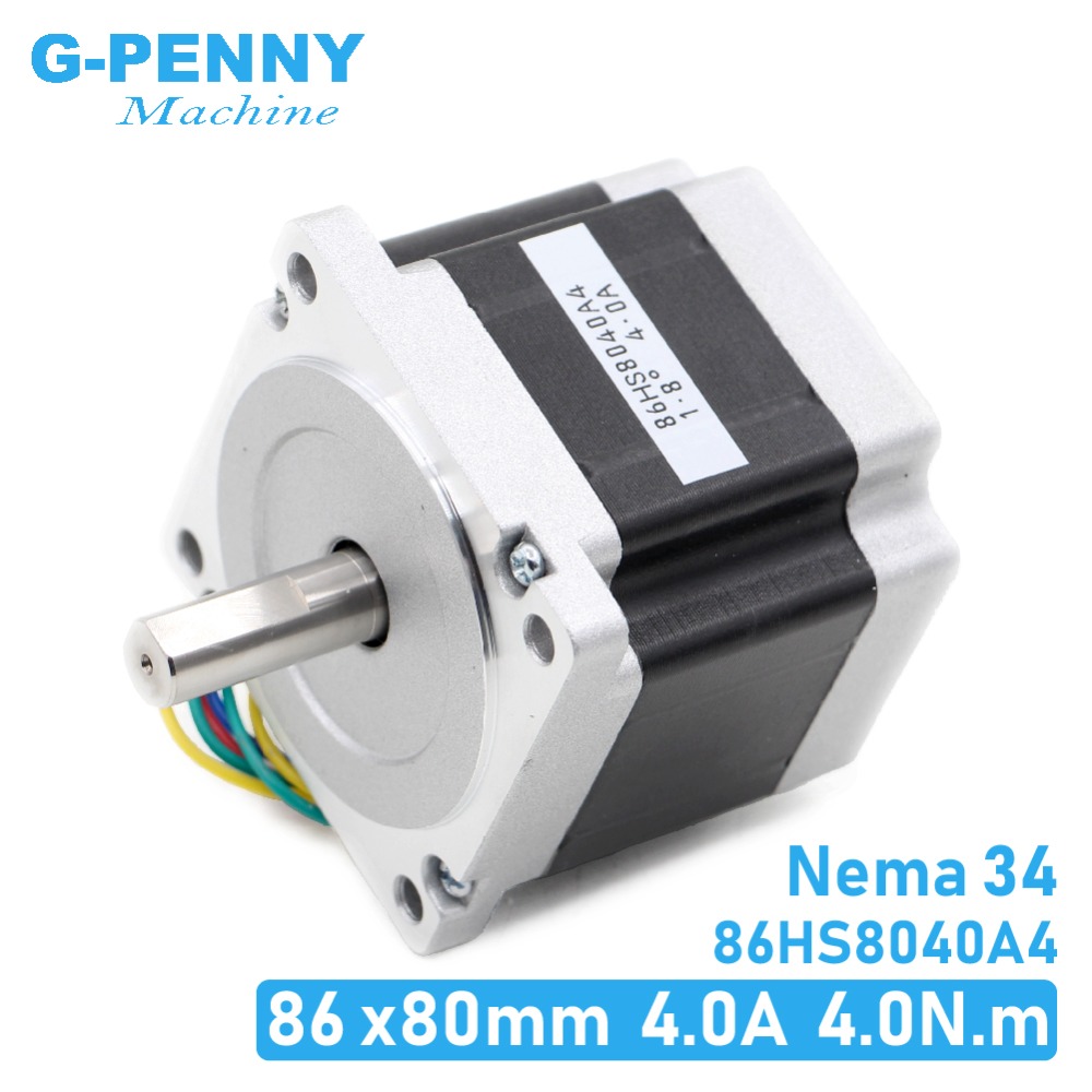 Moteur pas à pas NEMA 34 CNC, 86x80mm, 4,2n. m 4A D = 14mm, 570Oz-in pour machine à graver, imprimante 3D, CNC