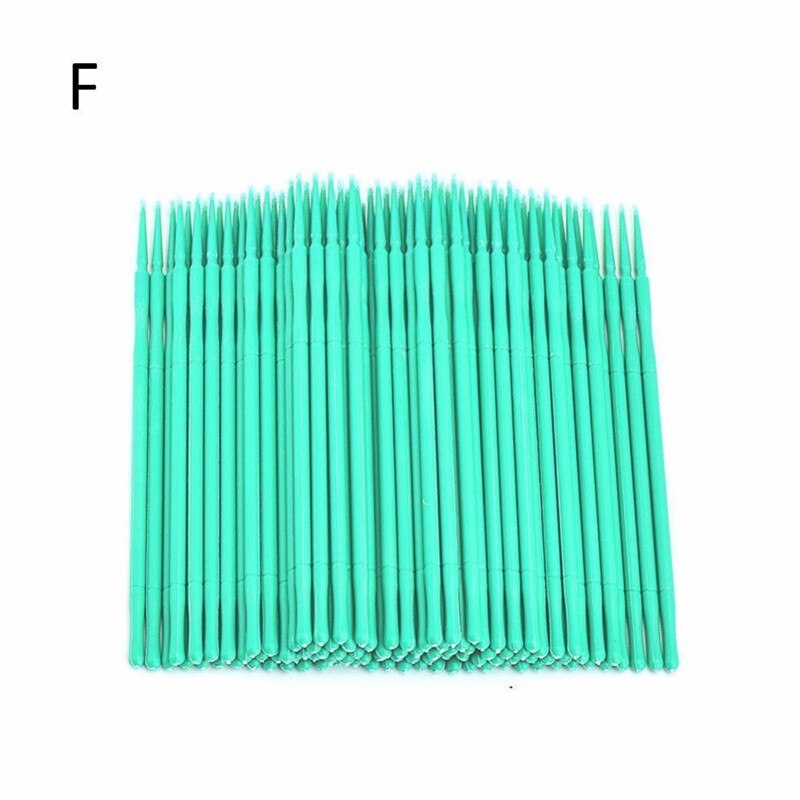 100 Stuks Dental Micro Brush Disposable Materialen Tand Applicators Medium Fijne Wimper Extension Removal Tool Nail Art Tool: Licht Groen