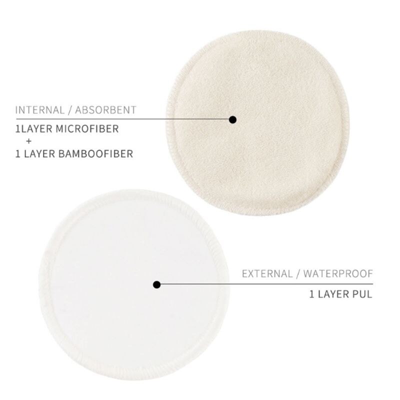 Super Absorptievermogen Bamboe Verpleging Pads Mum Gebruik Met Waszak Waterdicht Wasbare Feeding Pad Herbruikbare Borst Pads