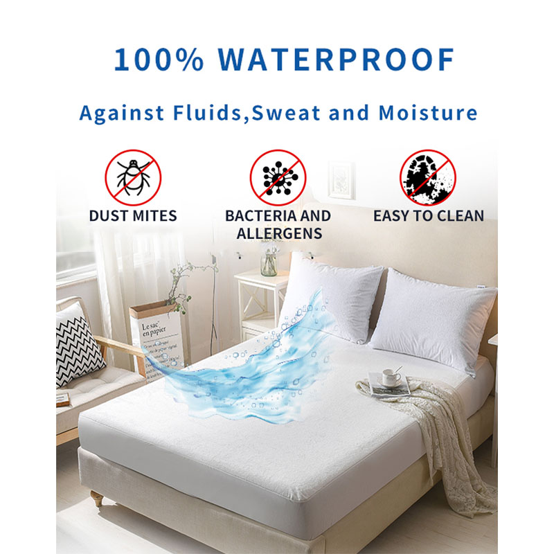 Katoenen Badstof Waterdichte Matrashoes Bed Soft Cover Matras Pad Protector Anti-Mijt Wit Hoeslaken luchtdoorlatende cover