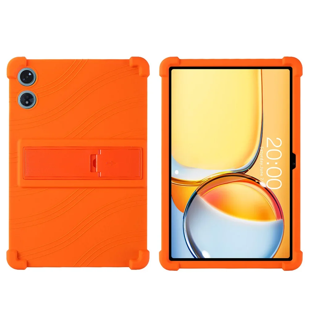 Til teclast  p50 ai tablet 11 " android 15 etui stødsikkert cover blødt silikone stativ beskyttende skal: Orange