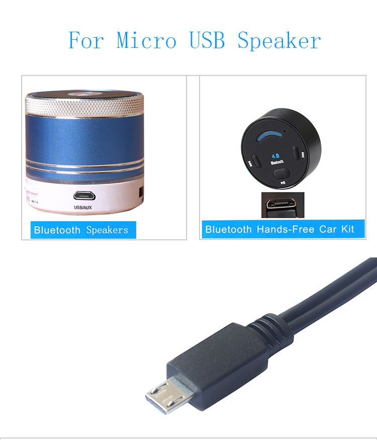 Micro USB to Jack 3.5mm AUX cable/USB Male for bluetooth portable cd player
