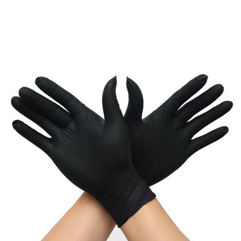 50 Stuks Zwarte Wegwerp Nitril Handschoenen Olie Proof Waterdichte Multipurpose Reiniging Wassen Handschoenen-Maat Sml Xl