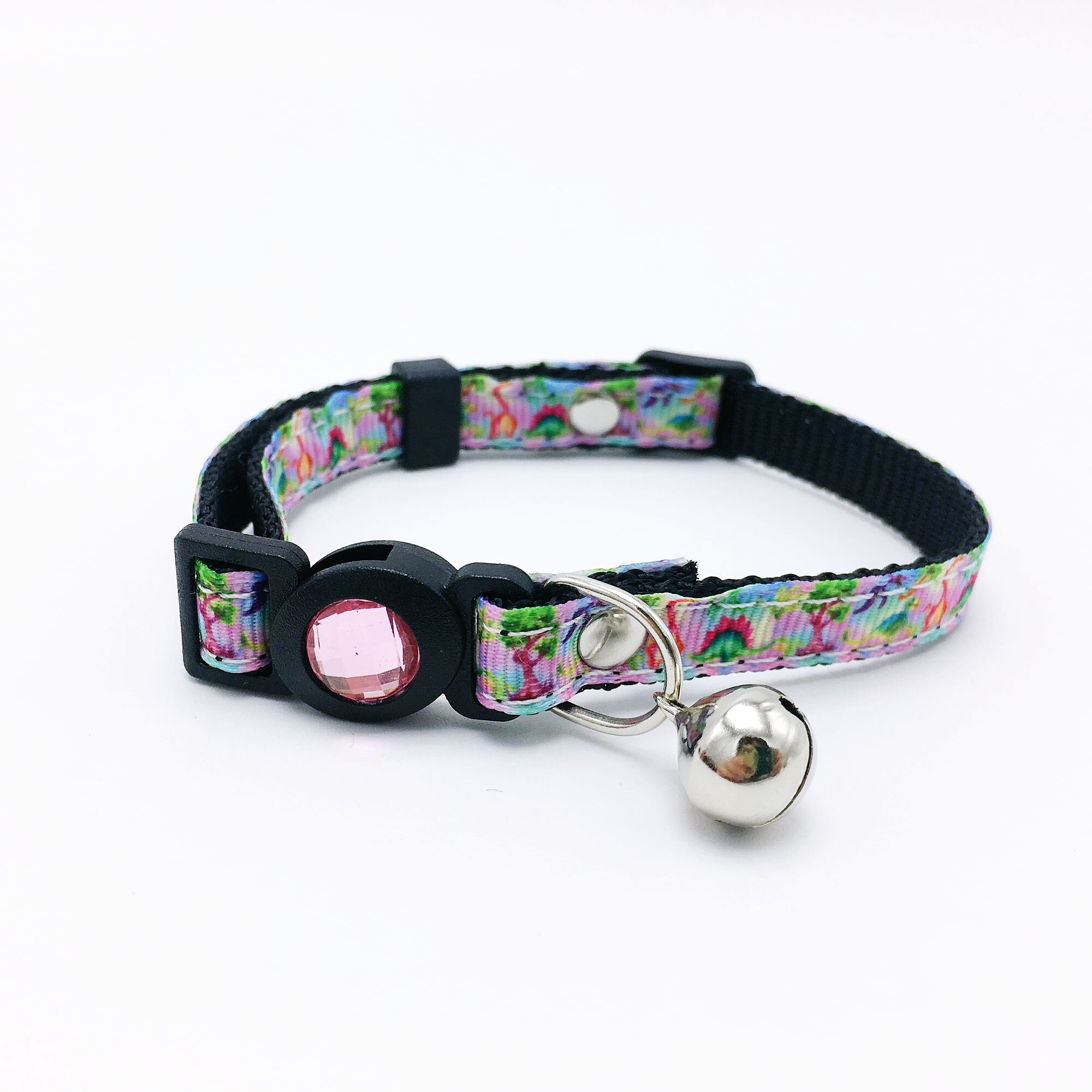 Bonzerpet – collier réglable en forme de cloche pour chat, rose, 1.0cm, en PU, adapté aux petits chiens et chiots: Pink 2