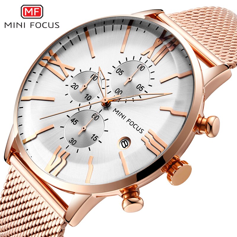 Mode Merken Chronograaf Waches Mannen Quartz Sport Horloge Waterdicht Rose Goud Luxe montre homme saat erkekler