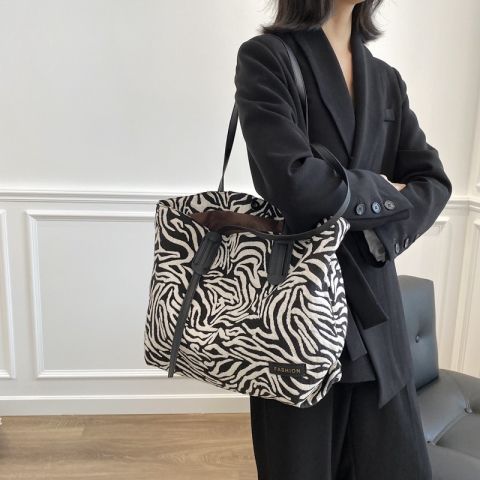 Damskie wzór zebry 3 sztuk torba typu posłaniec dużego ciężaru, marka moda Pu na długim pasku torba, skrzynki sprzęgło, 18 Cal torba na ramię: zebra  B